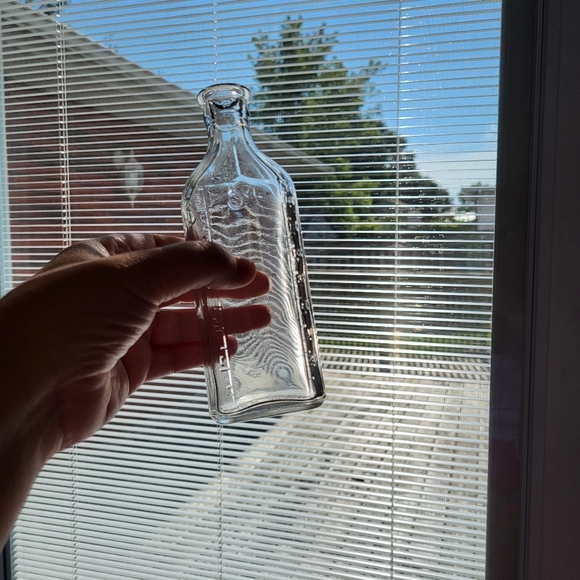 Vintage Antique Rex Oval Clear Glass Prescription Bottle with Cork Stopper - Picture 10 of 16